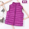 Ultraléger femmes hiver doudoune sans manches blanc canard plume chaud gilet vers le bas gilet manteaux d'extérieur pour femme pliable 220801