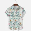 Bababuy Mens Loose Shirts Cool Short Sleeve Casual Shirts Summer Vacation For Hawaiian Beach Tops Plus Size 220629