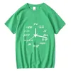 XINYIメンズTシャツ100％コットンカジュアルな数学時計プリント夏のルーズオナックTシャツ男性