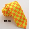 Bow Ties 5cm Young Men Narrow Tie Satin Printed Necktie With Checkers PlaidsBow Emel22