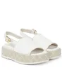 Womens White Rainbow Platform Canvas Sandals Jumbo Wedge Maxi Slides Storlek Euro 35-42 Box och Dust Bag Jackdhstore