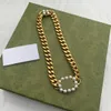 Designers Bracelet Chain Double G Letter Men Womens Luxury Jewelry Pearl Women Fashion Gold Bracelets Necklaces No Box