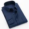 Camisas informales para hombre, tallas grandes, S-5XL, ajustadas, de negocios, de manga larga, clásicas, a rayas, para hombre, camisas de vestir sociales para hombre