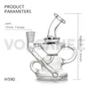 Volcanee Vortex Hockah Tornado Cyclone Recycler Glass Bong 3.9 인치 10mm 여성 미니 봉수 파이프 Bubbler Dab Rig