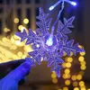 Strings 3.2M Świąteczna zasłona dekoracja płatka śniegu lampy sznurkowe 2022 migające oświetlenie światło wodoodporne na zewnątrz