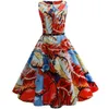 Été femmes robes décontracté Floral rétro Vintage 50 s 60 s Robe Rockabilly Swing Pinup Vestidos Saint Valentin Robe de soirée