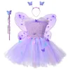 Vestidos de menina infantil garotas de verdade, vestido tutu tule fofo com borboleta asa de halloween infantil cosplay vestidos de fantasia2-10ygirl's