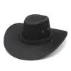 Berets Мужская западная ковбойская шляпа Женская ролтная кромка Cowgirl Fedora с кожаной токой Knight Hatberets