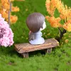 6 stks Leuke Houten Stoel Kruk Fairy Garden Miniaturen Decor Paar Bench Action Figurine DIY Micro Gnome Terrarium Gift 220426