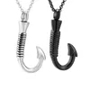 Fishing Hook Keepsake Jewelry Stainless Steel Cremation Urn Necklace Pendant Ashes Urn Holder Memorial Jewelry Unisex