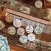 Presentförpackning Vintage Spaper Decoupage Flower Mönstrade hantverk Washi Paper Masking Tape Butterfly DIY Stickers Scrapbooking Material Decorgift