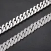 Gold Plated CZ 18mm 16 18 20 22 24inch Cuban Chain Necklace 7 8inch Bracelet Fashion Jewelry For Men Women233H