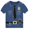 Dzieciowe piżamie sceny chłopców policjanta śpiącego garnitura dziecięce maluch strażak piżamowy halloween krótkie rękawy pijamas casualne ubranie 220715