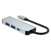 4 i 1 dockningsstation USB-C-nav till HDTV 4K USB3.0 USB2.0 PD-port 4-port typ-C-adapter bärbar splitter för typ C-datorer