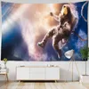 Tapestry Spaceman Astronaut Wall Hanging Rugs Chi impresso de poliéster psicodélico
