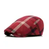 Unisexe coton visières lin mélangé bérets chapeau hommes Plaid été Style mode personnalité marée rétro vent femme casquette chapeau