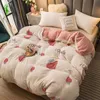 Zestawy pościelowe Zimowe dwustronne zagęszczone śnieg polarowy kołdra Cute Cartoon Baby Duvet Sofa Ket Ab Versebedding