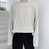 Men's T-Shirts Male Women Streetwear Vintage Fashion Hip Hop Couple Tee Shirt Men Elastic Pleated Fabric Loose Long Sleeve T-shirt