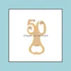 Golden Wedding Souvenirs Digital 50 Bottle Opener 50Th Birthday Anniversary Gift For Guest Drop Delivery 2021 Openers Kitchen Tools Kitchen
