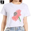 JCGO Women Summer T-shirt Bomull O-hals Sunflower Floral Print kvinnlig kortärmad tshirts Casual Ladies Regular Daily Tops Tees 220511