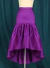 Women Party Skirts High Low Irregular Length Shiny Purple Christmas Lady Fashion Elegant Classy Female African Autumn Jupes 220322