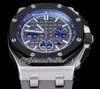 HWF 44mm 2642 A3126 Automatyczne chronograf męskie zegarek stalowa obudowa Ceramika Ramka szary niebieski Tekstrutowane markery srebrne sztyfcie czarne gumowe super edycja pureteme B2