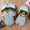 Citgeett Summer Solid Baby Boy Girl Casual Clothing korte mouw knop romper losse shorts 2 -delige outfits set kleding J220711