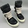 Chunky Shoestring Men Boots Genuine Leather Wide Lace Up Men Casual Shoes P35D50