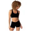 Modebrief zwemkleding vrouwen bikini pak massieve kleur mouwloos vest bh -tanks   shorts 2 -delige outfits ontwerper badpak trendy trainingsuit slank