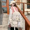 십대 소녀를위한 일본 고등 여학생 배낭 학교 가방 멀티 포켓 Kawaii 배낭 여자하라 주쿠 귀여운 Mochila 220812