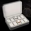 Watch Boxes & Cases 6/10/12 Grids Zipper Box PU Storage Portable Black Case Holder Men Women Gift Jewelry BoxWatch