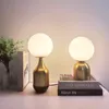Nordic Glass Ball Table Lamp Gold Home Decor Living Room Office Bedroom Bedside Night Lights Reading Light