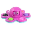 Fidget Toys Flip Face Changing Push Toys Bubble Silicone Key Chain Fingertip Gyro Decompression Creative Game Sensory Anxiety Stress Reliever