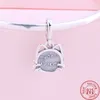 Ciondolo in argento sterling 925 Ciondolo animale Ciondolo simpatico gatto Cane Delfino Carpa Pesce Perline Fit Pandora Charms Bracciale Accessori gioielli fai da te