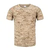 Unisex kamuflaj tişörtleri kısa kollu hızlı kuru o boyun askeri ordu kamuflaj açık havada gömlek 86m