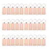 Keychains 30pcs blank 사각형 나무 열쇠 사슬 DIY 목재 태그는 선물을 조각 할 수 있습니다 Smal22