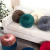 Coussin/oreiller décoratif nordique rond velours plissé futon coussin siège de sol taille pour la décoration de canapé à la maison 35x12cmCoussin/décoratif