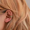 Punk National Wind Pattern Single Ear Cuffs Men Women Hollow Out Alloy C-shape Clip Earrings Europe Lady Non Piercing Hole Ear Bone Clips Ornaments Gold Silver