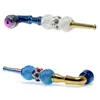 128mm Colorful with Diamonds Metal Smoking Pipes Zinc Alloy Portable Smoke Pipe Detachable Smoke Tube Tobacco Herb Cigarette Holder Father's Birthday Gift ZL1098