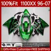 KBR1100 XX CC 1100XX 96-07 114NO.64 CBR1100XX GREEN BLACK 96 97 98 99 00 01 1100CC 2002 2003 2007 2007フェアリング