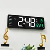 LED Large Display Wall Alarm Clocks Remote Control Temp Date Week Display Power Off Memory Table Clock Wall-mounted Dual Alarms