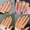 False Nails 24pcs/Box Women Fashion Full Cover Artificial Manicure Tool French Fake Almond Wearable Nail Tips Prud22