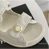 Дизайнерские женские сандалии высококачественные женские слайды хрустальная теленка кожаная повседневная обувь стеганая платформа летняя пляжная тапочка 35-42 99