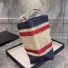 Designer bags Straw beach Bags Women luxurys Handbag Stripe Leather Luxury Vacation Crossbody-bag Female Shopping Bucket 220406
