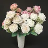 Flores rosas, flores de seda falsas para decoración de rosas artificiales decorativas, decoración para fiesta en casa y boda