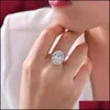 Rings Rings Jewelry Grand Grander Womens S925 Sterling Sier Women Fashion Party Barge Diamond Ring European and Ameri Dhspo