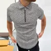 رجال Polos Fashion Patchwork Men Short Sleeve Dorts غير الرسمي لتصميم السوستة من طوق الضعف 2022 الصيف Harajuku Men's Streetwearme