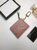 Carteras de llavero de diseñador de alta calidad Cartera de llavero de mujer 627064 Cadena de bolsillo con cremallera de diseño delgado con gancho 4 ranuras para tarjetas de crédito y 1 monedero con cremallera