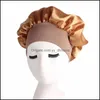 Bonnet / Skl Casquettes Chapeaux Chapeaux Foulards Gants Accessoires De Mode Couleur Unie Femmes Satin Sommeil Soins Des Cheveux Bonnet Chapeau De Nuit Dhjsx