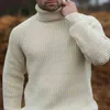 Sweter quente cor sólida colarinho alto tricotar todos os suéter de inverno Men suéteres suéter harajuku masculino masculino L220730